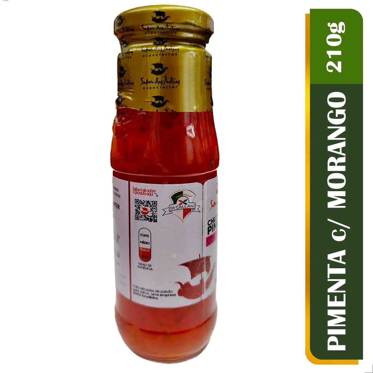 Chutney de Morango com pimenta 210g - Agridoce Gourmet Sabor das Indias